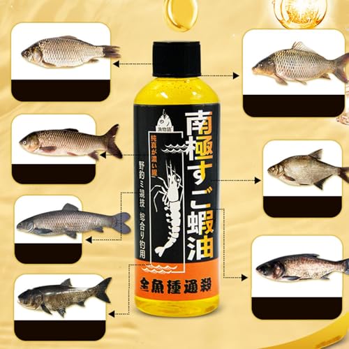 Fishing Bait Attractant - 100ml Shrimp Oil Fish Attractant, Premium Liquid Bait for Fishing | Shrimp Scented Fish Attractant, Fishing Oil, Effective Anglers Lure Oil for Freshwater and Saltwater,