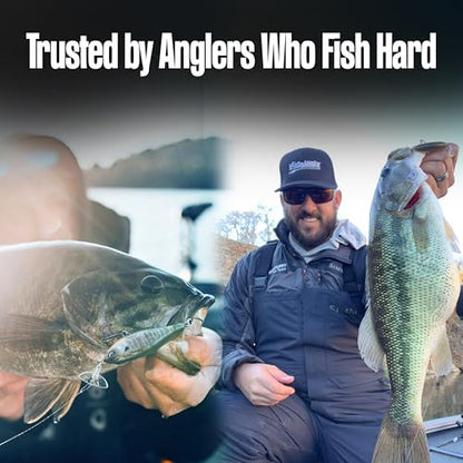 Headbanger Cranky Shad Slow-Sink Hard Lure (2-1/2", 3", 4" & 5") – Patented Erratic “Headbanging” Action Crankbait for Freshwater Bass, Walleye & Perch – 1/3 oz with Premium VMC Hooks - color: Natural Perch, size: 4"
