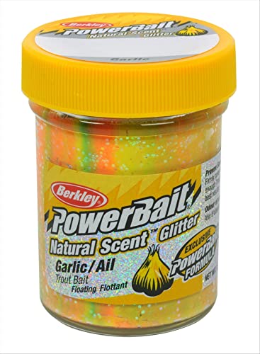 Berkley PowerBait Natural Glitter Trout Fishing Dough Bait - color: Rainbow, style: Garlic