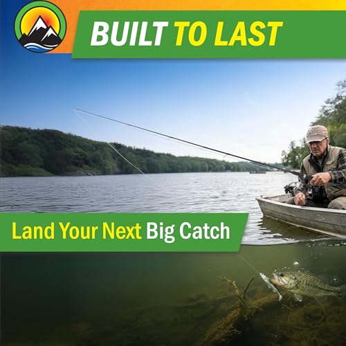 Fiberglass Fishing Pole - Strike Series 78-Inch Collapsible Rod and Spinning Reel Combo, EVA Handle, Pre-Spooled Reel, Fishing Gear for Catching Walleye, Bass, Trout, and More by Wakeman - color: Blackout