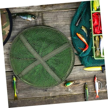 Foldable Collapsible Fishing Guard Net with Stainless Steel Anchors 25cm X 115cm, 2pcs Crab Keeping Basket for Kayak and Dock Fishing