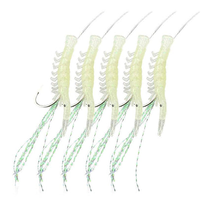 5 Set 5 Hooks Luminous Soft Shrimp String Hook Fishing Lure Sabiki Bait Rigs Freshwater Saltwater Sabiki Rig Tackle - size: 2# 5 Set