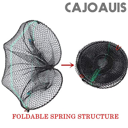 Collapsible Fishing Trap Net Cast Mesh Landing Bait Net for Crab Shrimp Minnow Crawfish Catfish - size: Large