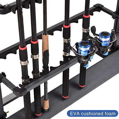 JOYWAVE Fishing Rod Holders,Aluminium Fishing Pole Holders,Portable Fishing Rod Rack,Holds Up to 24 Rods,Fishing Pole Vertical Ground Display Rack - color: White