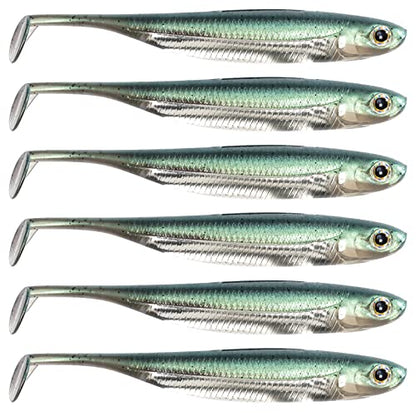 Dr.Fish Paddle Tail Swimbaits, Soft Fishing Lures for Bass Fishing 2.75-4.75 Inches, Freshwater & Saltwater Soft Plastic Baits Swim Shad Bait Minnow Lures Drop Shot - color: Watermelon, size: 2.7"-6 Pack
