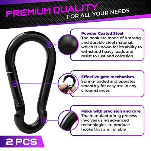 PAMAZY 2Pcs 5.5In Spring Snap Hooks 1000LBS Capacity, Utility Hook Clip, Heavy Duty Rope Connector, Quick Link Snap Hooks for Indoor & Outdoor, Hanging, Camping, Fishing - size: 2Pcs 5.5In