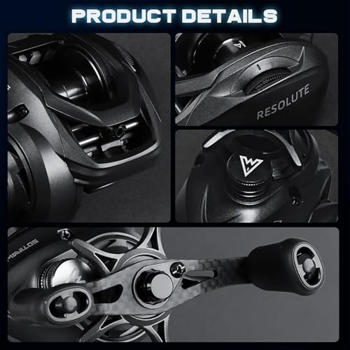Baitcasting Reel,Ultralight 5oz Carbon Frame BFS Casting Reels, 20 Level Magnetic Brake System, 7.1:1 Gear Ratio,9+1 Stainless Steel Bearings, Fishing Bass Trout Crappie