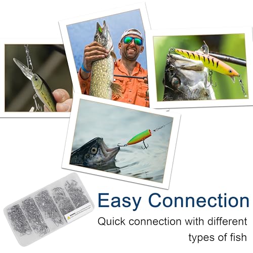 150pcs Fishing Swivels Snaps Kit, Barrel Swivels Fishing Tackle with Stainless Steel Safety Snaps, High Strength Fish Leader Line Connect for Saltwater Freshwater