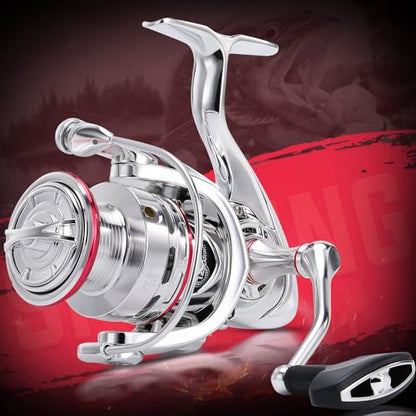 Sougayilang Saltwater Spinning Reel,CNC Aluminum Spool,Max Drag 33LB,Oversize Grip,5.5:1 Gear Ratio, 11+1 Stainless-Steel BB, Freshwater Fishing Reel. - color: SW4000