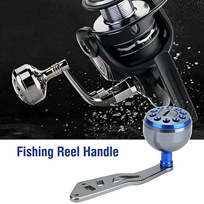Fishing Reel Handle, Durable Metal Power Handle Replacement with Assembly Parts Baitcasting Reel Knob Grip for Anglers Freshwater Saltwater Fishing