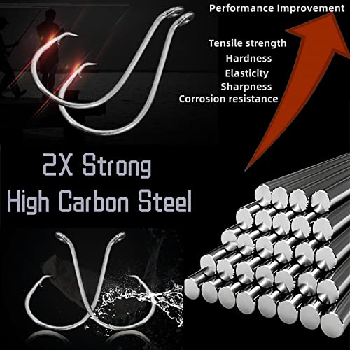 Circle Hooks Fishing Hooks 2X Strong Octopus Offset Fish Catfish Bulk Fishing Gear Equipment Hooks Set Saltwater Freshwater 50PCS - size: 1# 50/Pack
