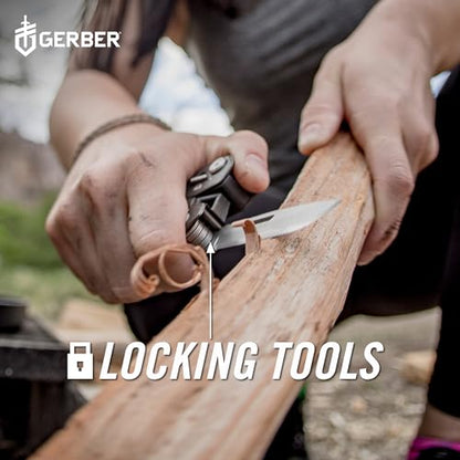 Gerber Gear Truss 17-in-1 Multitool with Pocket Knife and Needle Nose Pliers - Gifts for Men, Compact EDC Gear, Black with Standard Sheath - style: Black Standard Sheath