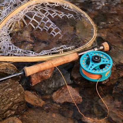 Sougayilang 5/6 Weight 9ft Fly Rod, 4-Piece Graphite Rod, Die Cast Aluminum Reel, Carrying Case, Fly Box & Fishing Flies Combo Starter Kit - color: Fly Fishing Combo #5-Turquoisee