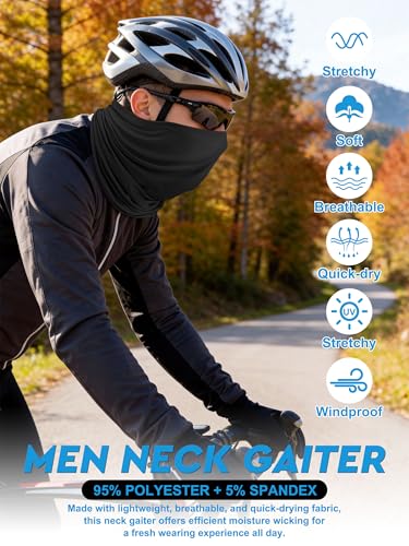 9 Pieces Men Balaclava Neck Gaiter Face Mask Summer Sun Protection Cooling Breathable Head Cover Scarf Bandana - color: Classic Color