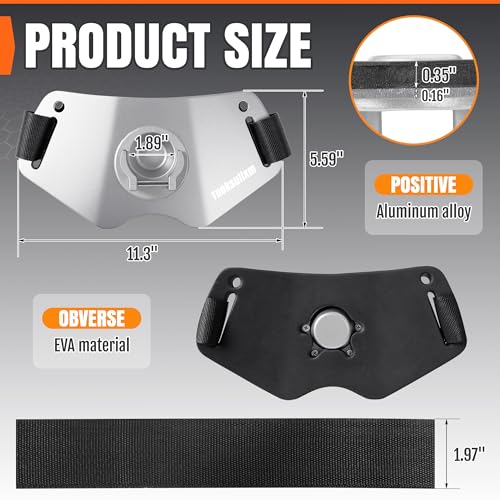 Fishing Belt Adjustable Belt Aluminum Protective plate Padded Waist Support for Fighting - color: Silver