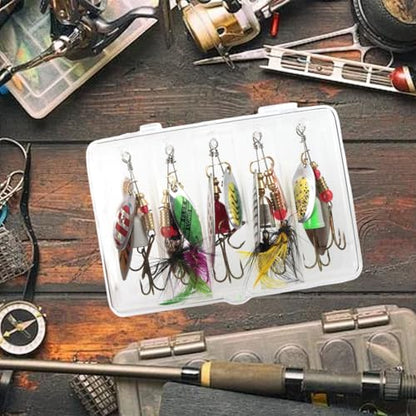 Trout Spinners, Rooster Tail Fishing Lures, Fly Trout Fishing Gear for Lake River Fishing with Storage Box for Bass Salmon, Smallmouth Bass Lures - color: 10 pcs 1/8 oz-1/4 oz