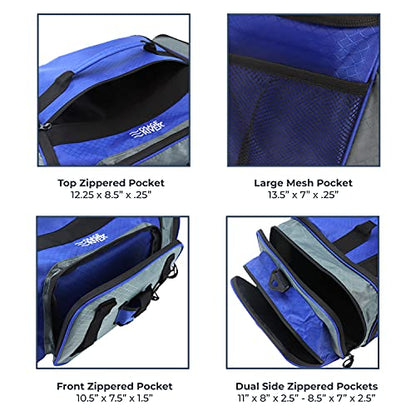 OSAGE RIVER Large Waterproof Fishing Tackle Bag with Padded Shoulder Strap, Ripstop Soft Sided Bag with Fishing Pliers Holder - color: Ash