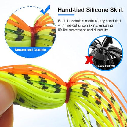 Fishing Buzzbait Lures Bass Spinnerbait Kit Buzz Bait Multicolor Swimbait Metal Jig Lure for Bass Pike Trout Fishing - color: A- 12pcs