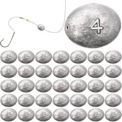 Egg Fishing Sinker Weights Kit Egg Weights Rig Drop Bass Casting Fishing Sinkers Saltwater Freshwater Gear Tackle - size: 4oz