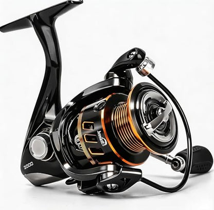 Jenseits Lightweight Spinning Fishing Reel, Sealed Carbon Fiber Up to 20 LB Max Drag, 5+1/6+1BB for Freshwater, 5.2:1 Gear Ratio,CNC Aluminum Spool,1000 Perfect for Ice Fishing, 2000-5000 Series - size: XJ-2000