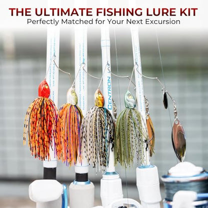 MadBite by KastKing Spinnerbait Fishing Lures, Bass Trout Salmon Walleye Stainless Steel Spinner Baits Kit, Saltwater Freshwater, 4 pcs - color: Bait Fish - Double Willow, size: 1/2oz