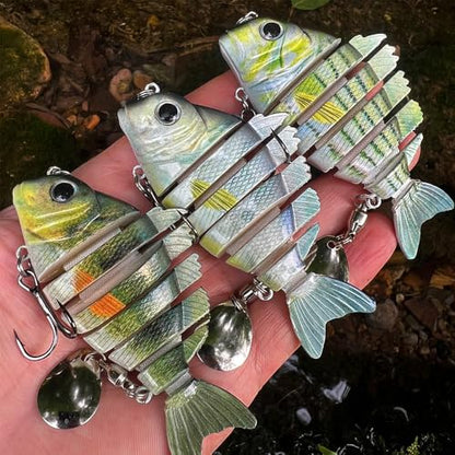 Crankbait Fishing Lure Pike Muskie Lures Lifelike Multi Jointed Swimbait Segement Hard Minnow Bait Treble Hook - color: HS078MON-3pcs/set