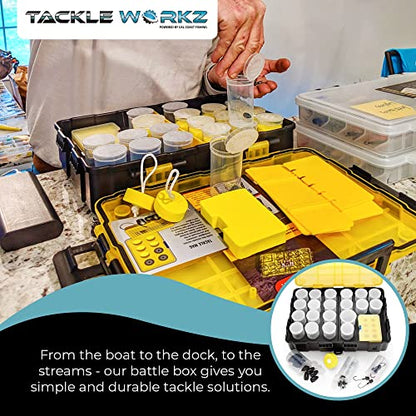 Cal Coast Fishing Battle Box Terminal Tackle Box - Fishing Organizer Box with Dividers, Dry Box Fishing Gear and Equipment - Fishing Lure Plastic Storage Box, Waterproof Containers, Bass Fishing Gear