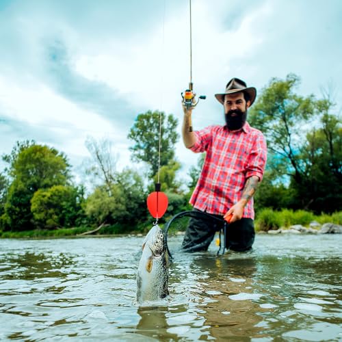 30 Pcs Trout Float Foam Teardrop Strike Fishing Bobbers Fishing Floats Fly Fishing Strike Indicators for Trout Offshore Saltwater Freshwater - color: Red