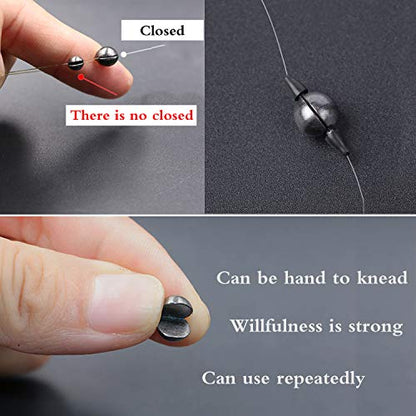 Fishing Sinkers and Weights,Removable Fishing Weights Split Shots Sinkers Carbon - Black 12 Size,Split Shot Fishing Weights - color: 3.3g/0.11oz 100pcs