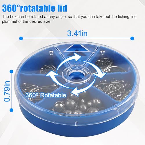 Fishing Hooks and Sinkers Assortment 110pcs Snap Swivels Octopus Circle Hooks Sinkers Bobbers Assortment Fishing Terminal Tackle Starter Kit