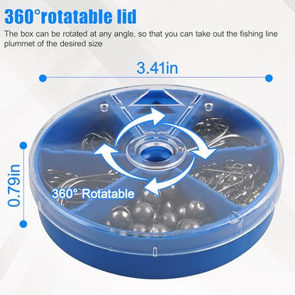 Fishing Hooks and Sinkers Assortment 110pcs Snap Swivels Octopus Circle Hooks Sinkers Bobbers Assortment Fishing Terminal Tackle Starter Kit