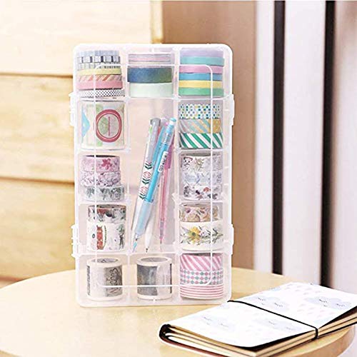Tackle Box, Plastic Clear 36 Compartments Tackle Box Organizer with Removable Dividers,3600 Tackle Tray,Tackle Boxes for Bait Hook Craft Jewelry Beads Fishing Lure Container