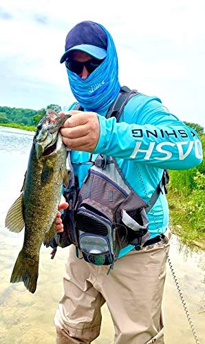BASSDASH UPF 50+ UV Sun Protection Neck Gaiter Fishing Mask Hunting Kayaking Hiking Cycling Ski Sports - color: Water Camo