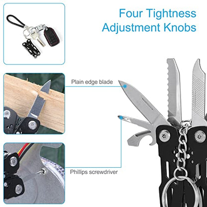 2PCS Bovgero Mini Multitool Pliers 15 in 1, Handmade Multi Tool Plier, Premium Keychain Multitool, Small Multi-tool, Birthday Fathers Day Gift for Men Him Husband Boyfriend Father Handyman
