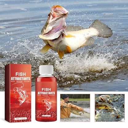 Red Worm Liquid, Red40 Ink Fishing Liquid, Red Worms Fish Attractant, Fishing Scent Attractant for Trout, Cod, Carp, and Sea Bass