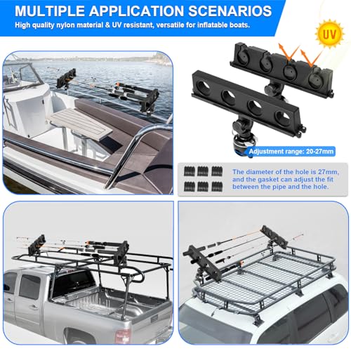 Fishing Rod Holder for Boat, 360° Rotatable Crappie Rod Holder for Boat, Boat Rod Storage Rack - style: B
