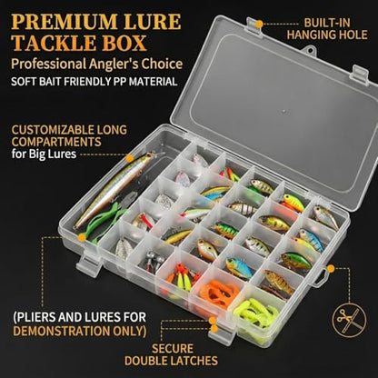 Plastic Organizer Container Box,36 Large Grids Clear Plastic Organizer Box with Adjustable Dividers Craft Organizers (Clear-4pack-144 Grids) - color: Clear-4pack-144 Grids