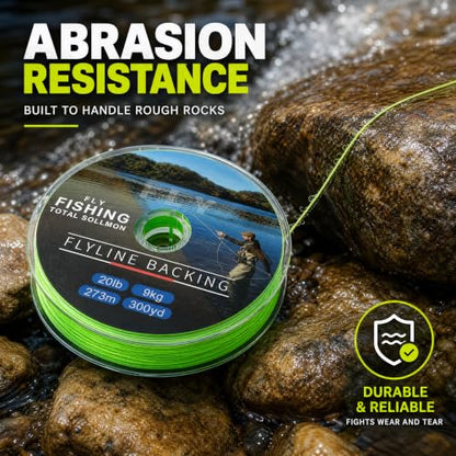 Kylebooker Fly Fishing Dacron Braided Backing Line Abrasion Resistant Trout Fly Line 20lb/30lb - color: Green, size: 30LB 91m/100yds