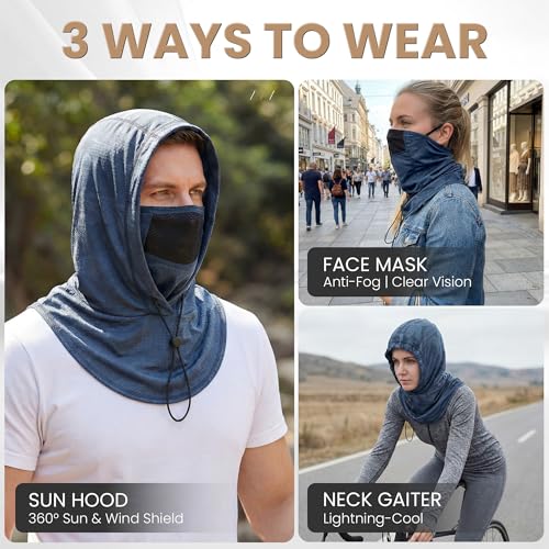 YANIKY Summer Cooling Balaclava with Breathable Holes, Sun UV Protection Face Mask for Running, Cycling, Fishing, Men & Women - color: 3-pack: Black, White, Blue