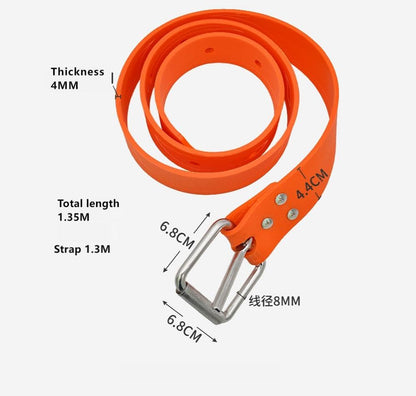Diving Weight Belt with Quick Release Stainless Steel Buckle Rubber Weight Belts for Free Diving, Spear Fishing Diving Belt 53 inches(1.35m) - color: white