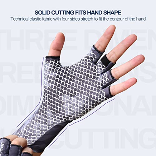 Fly Fishing Gloves Men Sun Sleeves Fingerless UPF Camo Quick-Drying UV Sun Protection for Kayak Rowing Adults Women - color: Checkered Camo, size: Small