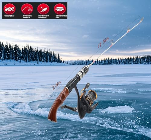 Ice Fishing Rod and Reel Combo Ice Fishing Gear for Freshwater Saltwater - style: Spinning Reel Comb