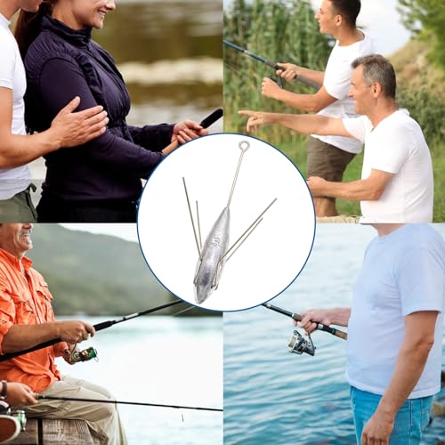 3 Pcs Sputnik Sinker Long Tail Fishing Weight Equipment, Saltwater Surf Casting Catfish Sinkers, Beach Sea Ocean Sand Fishing Spider Sinker(Silver) - color: Silver, size: 4oz-3pcs