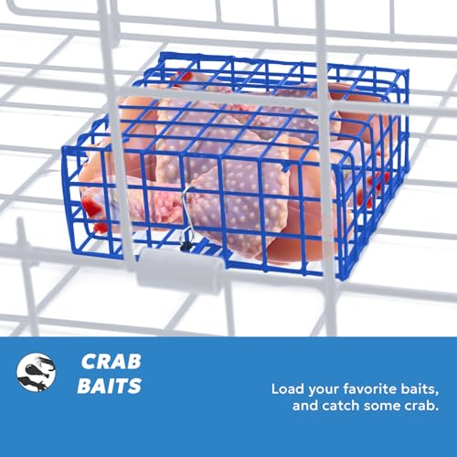 Vinyl-Coated Wire Crab Bait Cages for Heavy Duty Crab Trap Pot, Cage Box 6"x6"x3" - style: BL-1