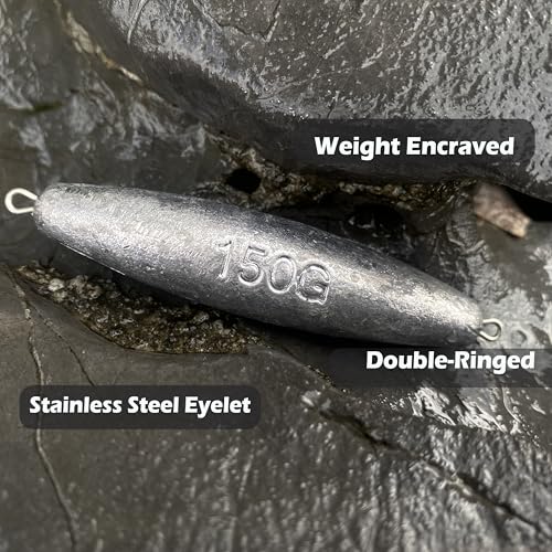 Trolling Weights Inline Fishing Weights Sinkers Double Ringed Weights for Saltwater Freshwater Fishing Get Lures Deeper 1oz to 5oz - style: 1 Ounce-10pcs