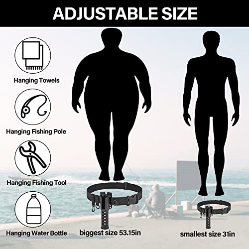 Fishing Wading Belt Rod Holder Adjustable Wader Waist Belt for Fly Surf Casting Spinning Pole Fishing Tool Tackle (Black) - color: Black