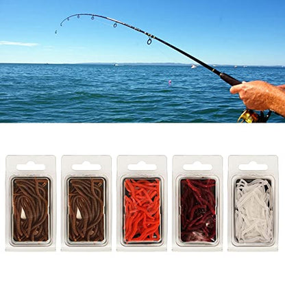 Lures Baits Soft Artificial Earthworm Freshwater Saltwater Bass Soft Lures Fishing Accessories Lifelike-Fake Bloodworm-grub - color: 10cm20 packs