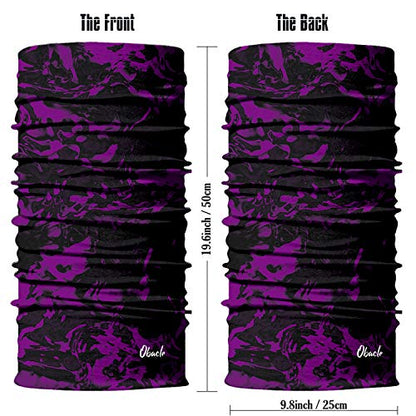 Obacle Seamless Face Mask Rave Bandana Men Women for Dust Sun Wind Protection - color: Pure Black Purple