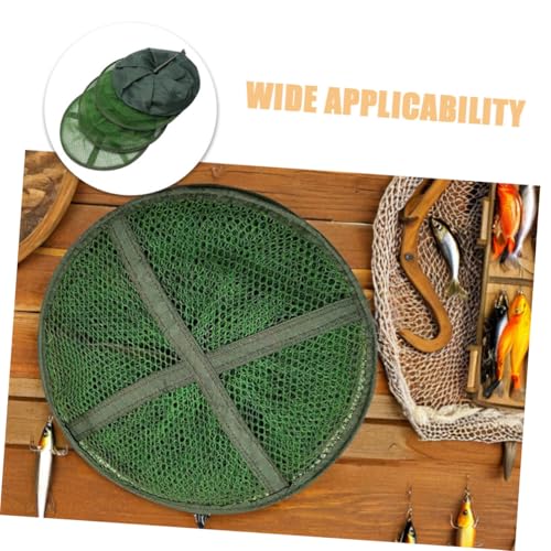 Foldable Collapsible Fishing Guard Net with Stainless Steel Anchors 25cm X 115cm, 2pcs Crab Keeping Basket for Kayak and Dock Fishing