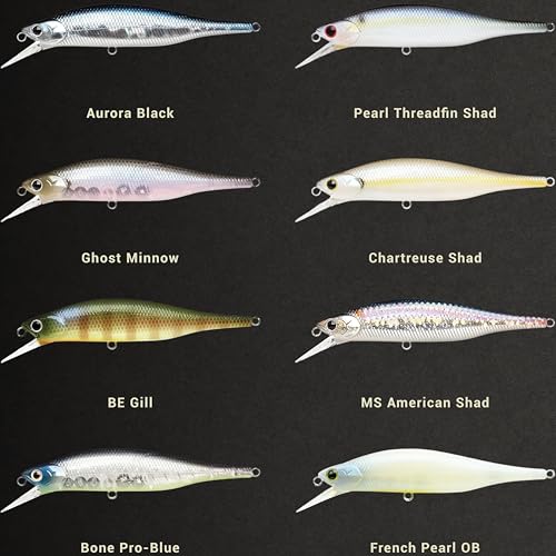 LUCKY CRAFT Lightning Pointer 98XR, Freshwater Bass Fishing Lures and Walleye Fishing Lures, 4" Slow Sinking Jerkbait, 6-7ft Depth, Largemouth Smallmouth, Tournament Fishing Gear - color: 269 BE Gill